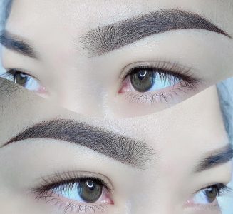 chân mày phun tán bột