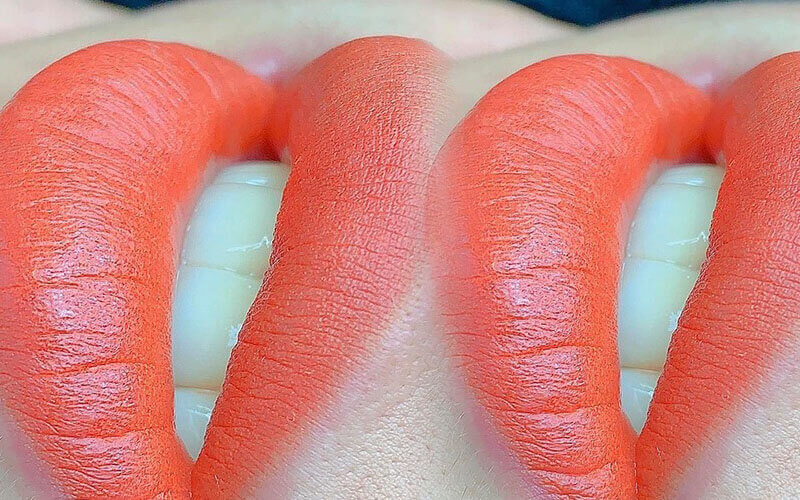 phun môi màu đỏ cà rốt