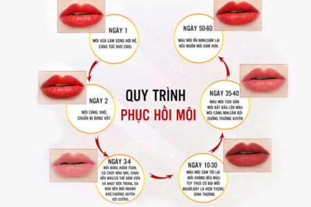quy trình lên màu môi