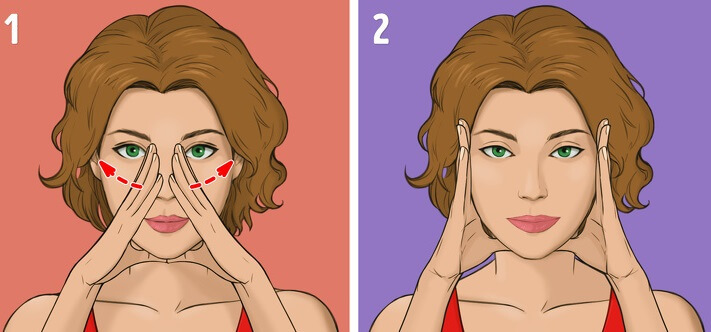 xóa nhăn rãnh cười bằng bài tập masage