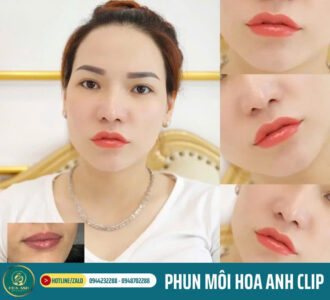 phun môi cam sữa
