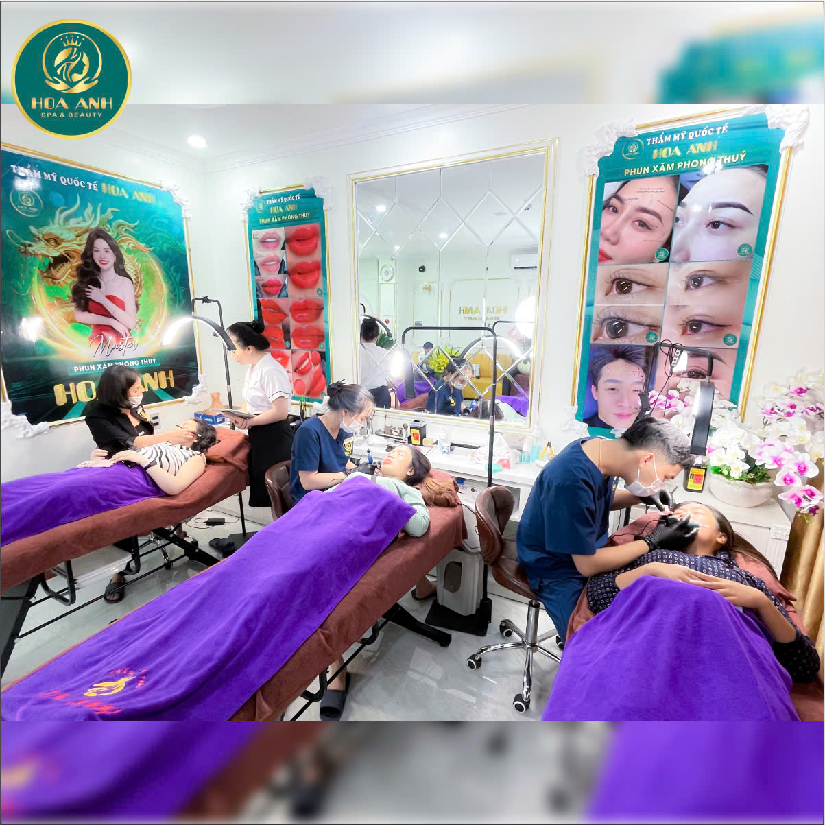 khách phun xăm tại Hoa Anh